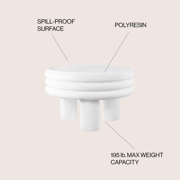 Rashida 13.5" Contemporary Minimalist Curvy Low Accent Table - JONATHAN Y